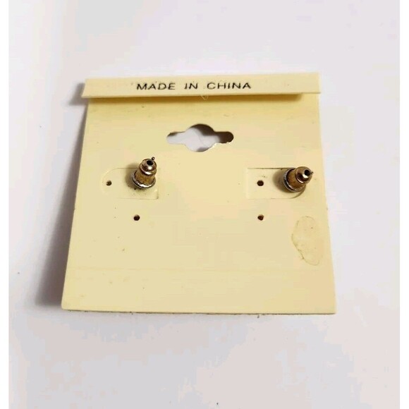 Vtg NEW Jordache Gold Tone Back With Silver Toned Tiger Pierced Earrings - Picture 3 of 4